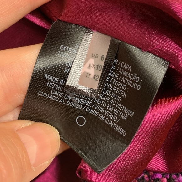 T Tahari || Purple Black Knobby Tweed Slight Crop Tailored Blazer Jacket 6 - Picture 12 of 17